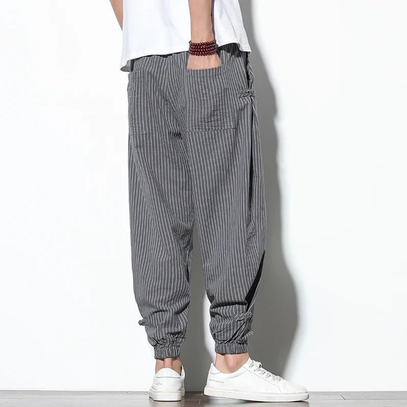 Striped Harem Pants - XBQDD