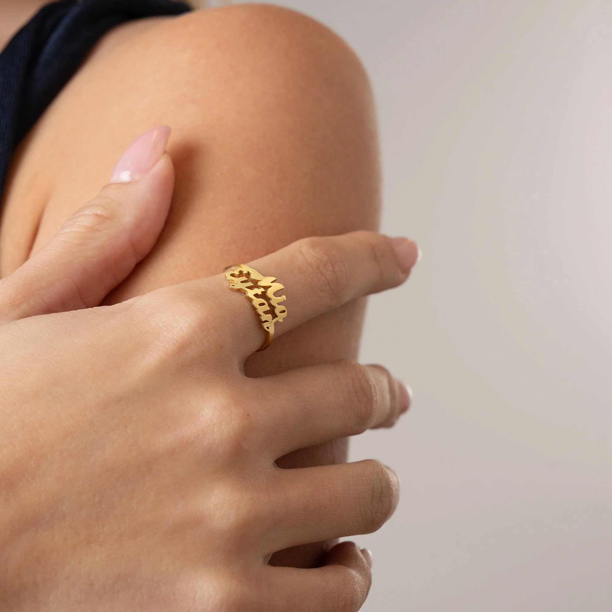 Genesis Script Double Name Ring - XBQDD