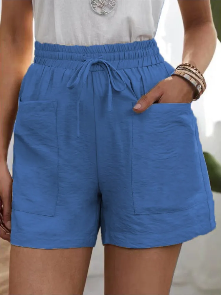 Women Linen Summer Sweatshorts - XBQDD