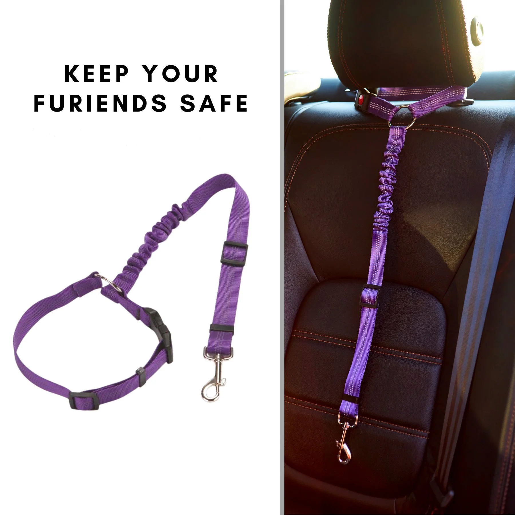 Adjustable Car Dog Leash - XBQDD