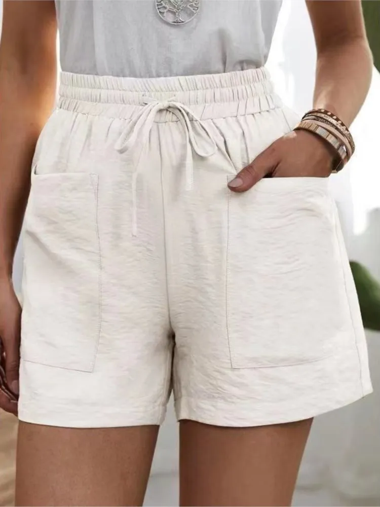 Women Linen Summer Sweatshorts - XBQDD