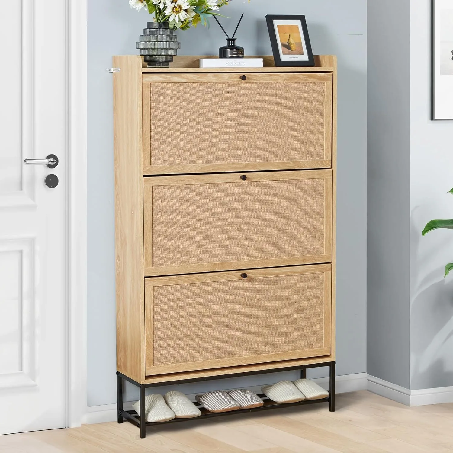 Freestanding shoe cabinet storage organizer - XBQDD