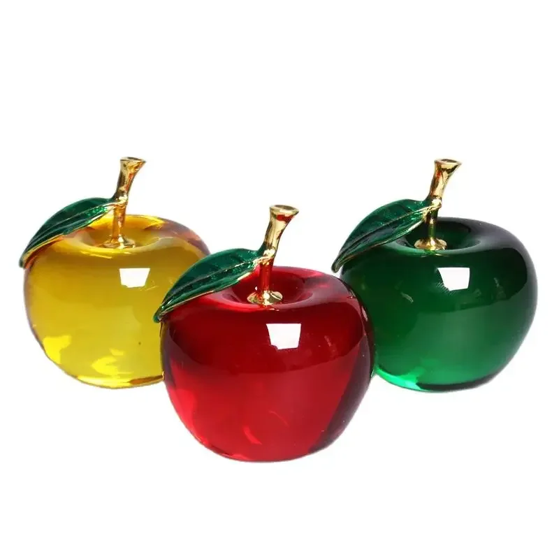 Transparent Crystal Apple Decor - XBQDD