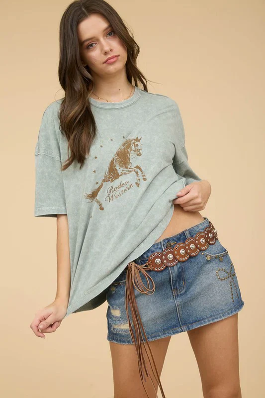✨Western Cowboy Relaxed Fit Graphic Tee - XBQDD