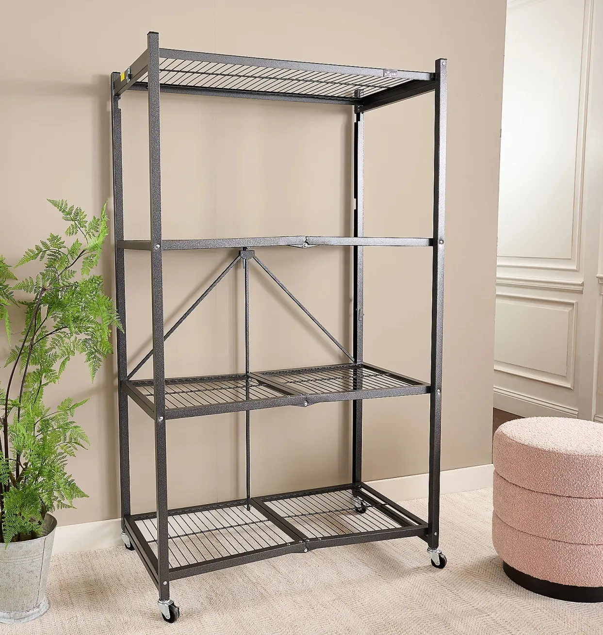 4-Tier Heavy-Duty Folding Storage Rack - XBQDD