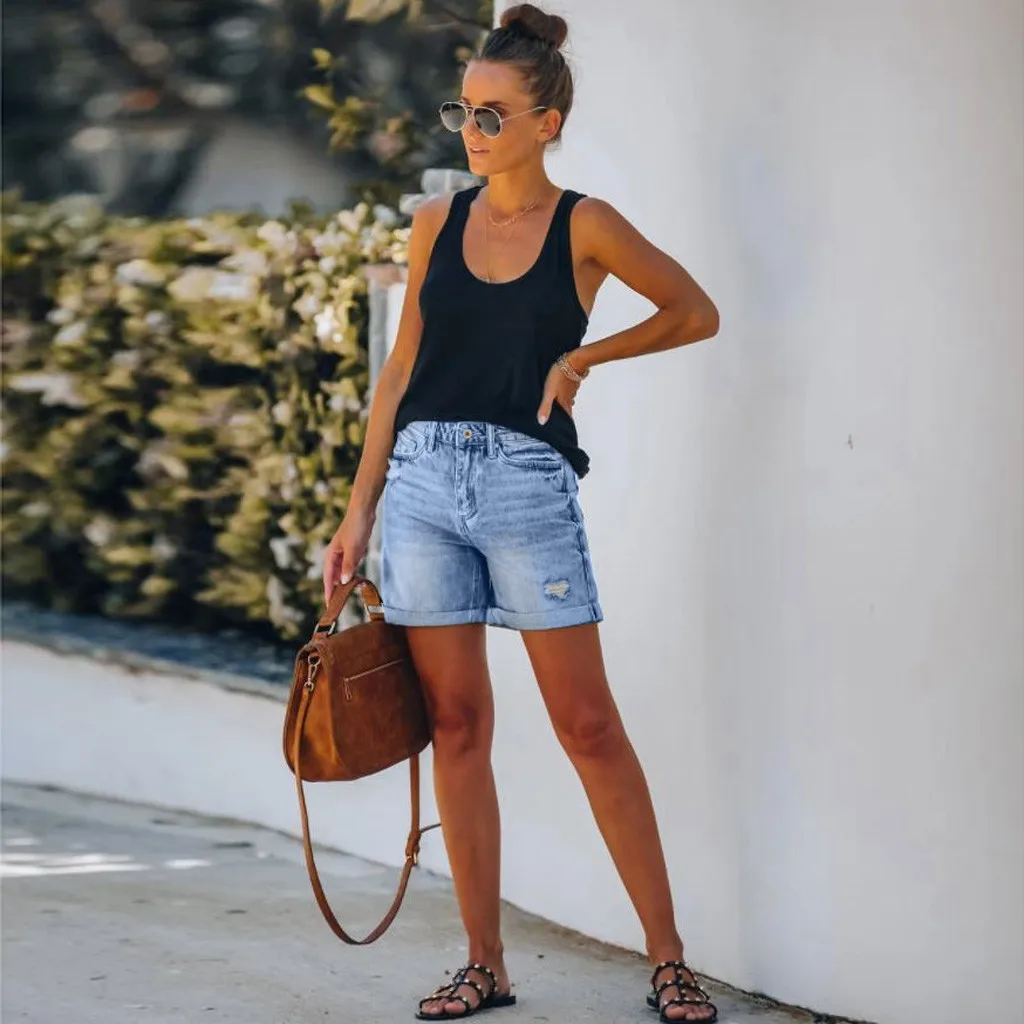 Pocket Denim Summer Shorts - XBQDD