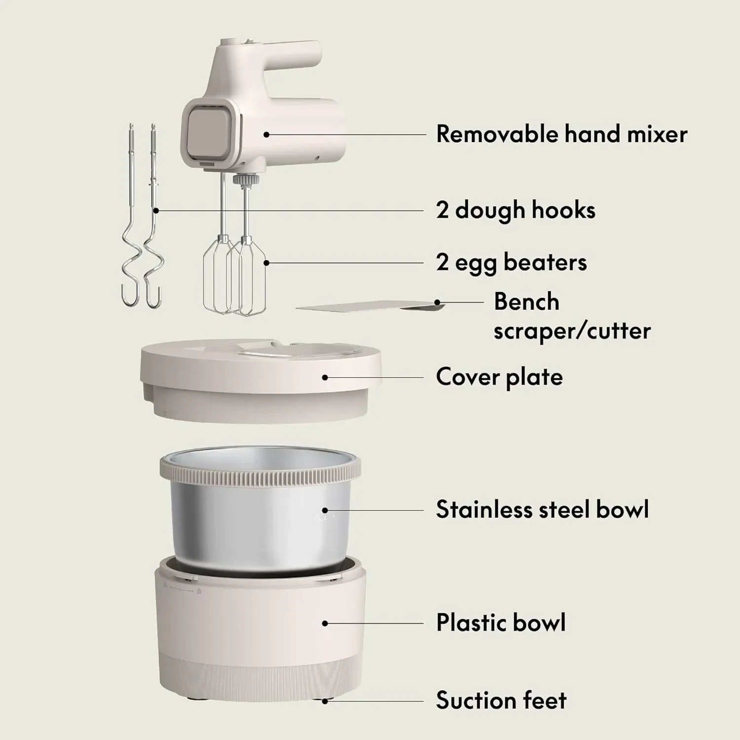 2-in-1 Electric Mixer with Mixer - XBQDD