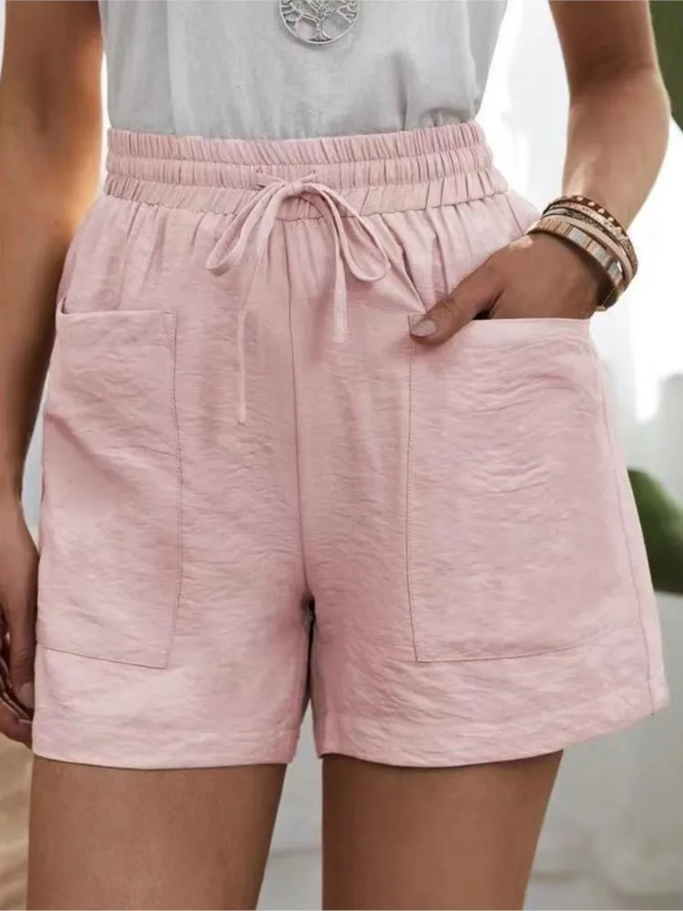 Women Linen Summer Sweatshorts - XBQDD