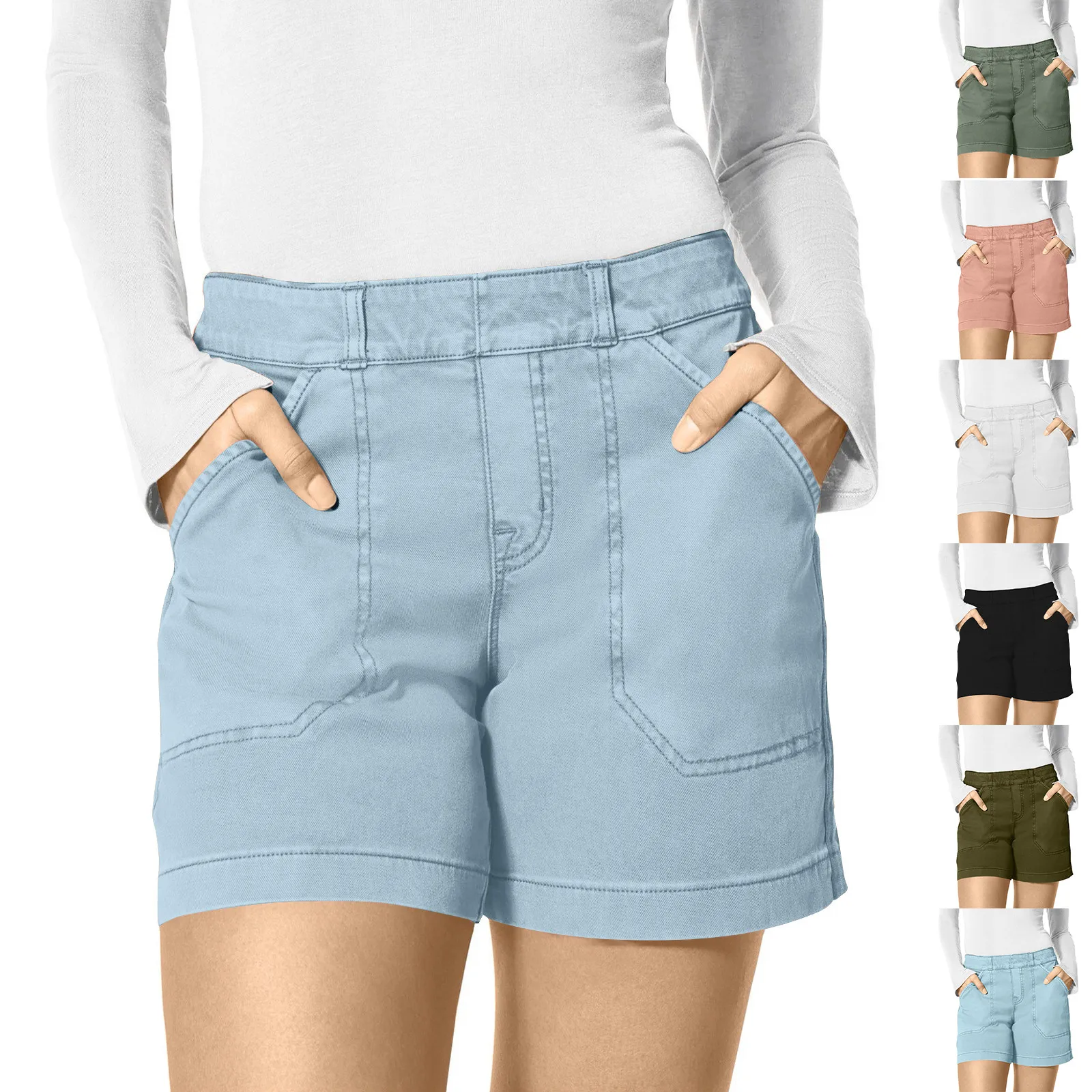 Summer Stretch Denim Shorts - XBQDD