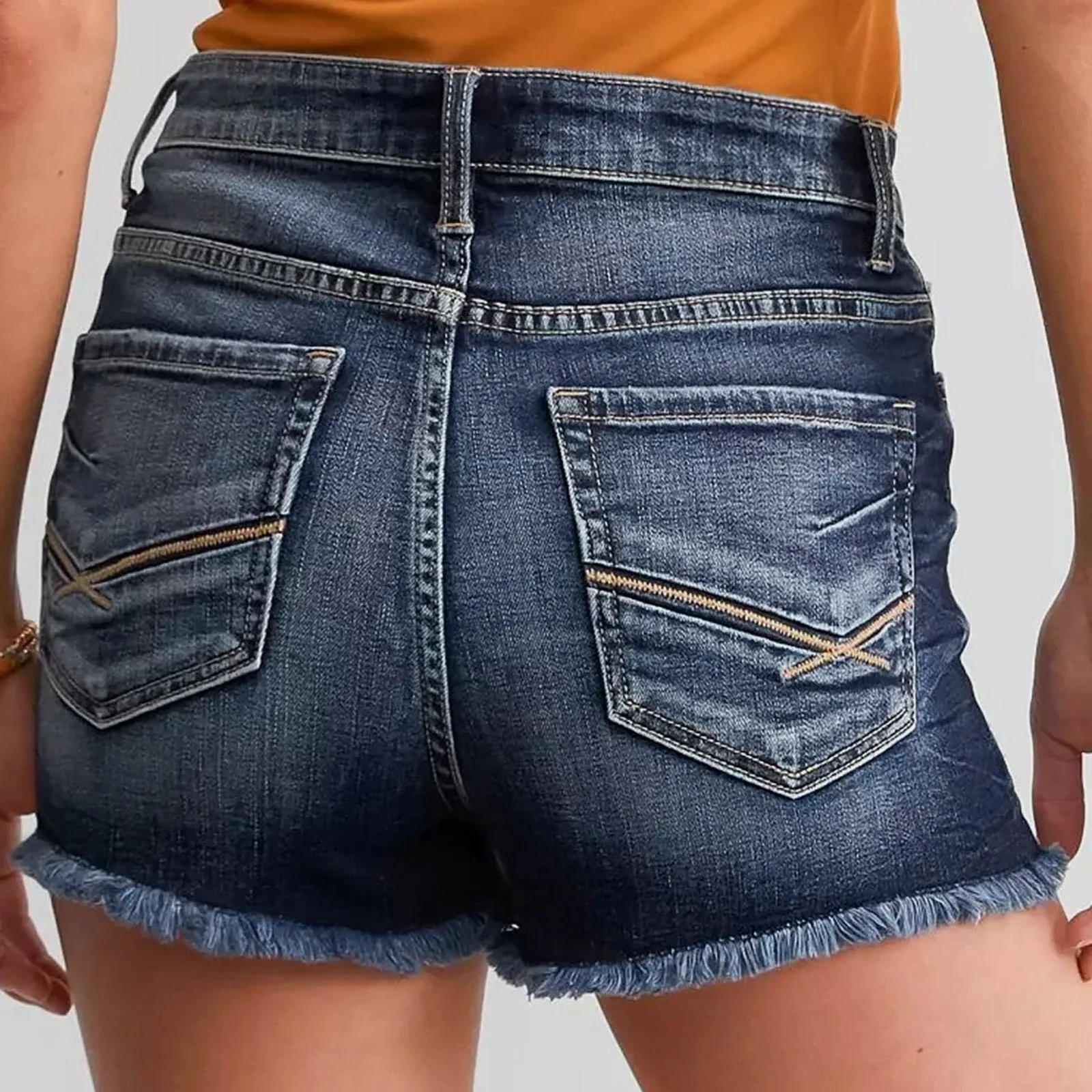 Women Summer Ripped Denim Shorts - XBQDD