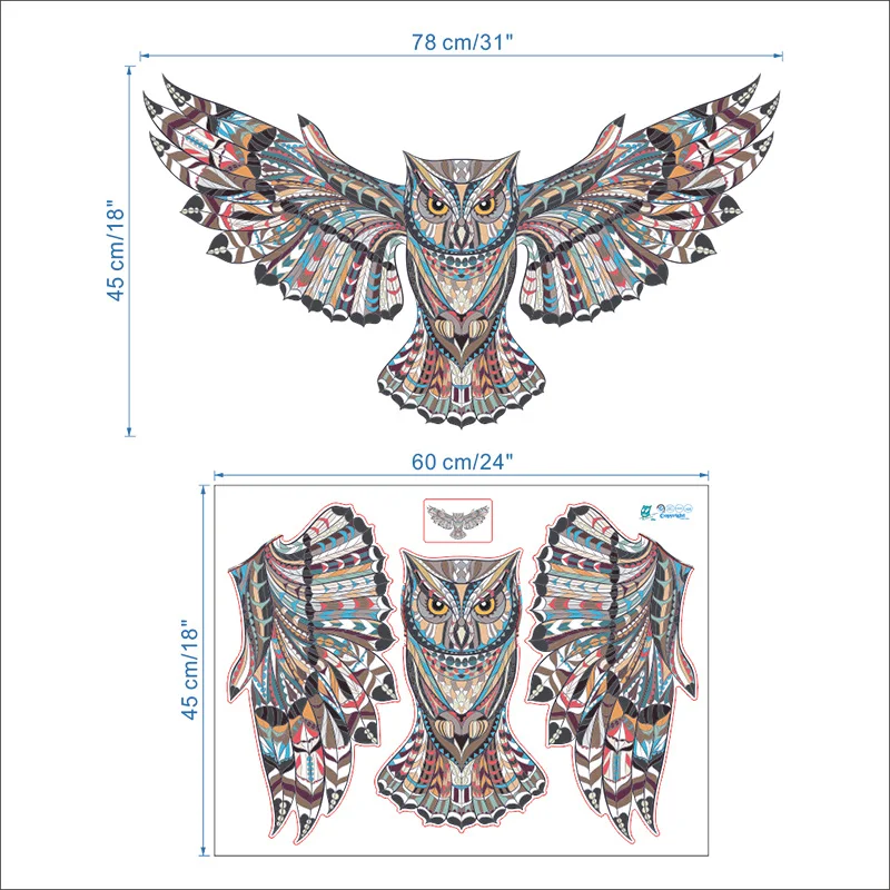Colorful Owl Wall Stickers - XBQDD