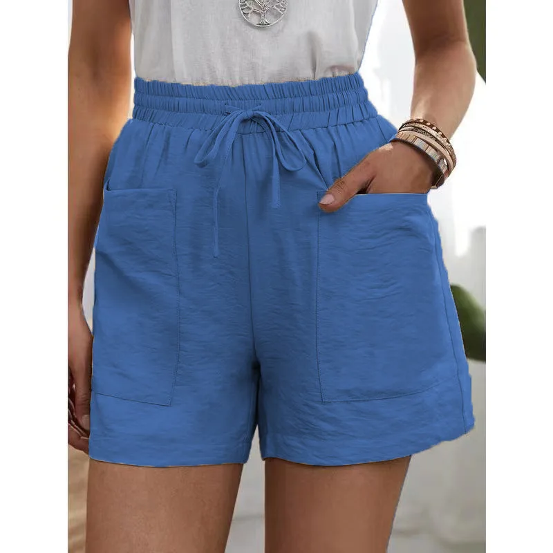 Women Linen Summer Sweatshorts - XBQDD