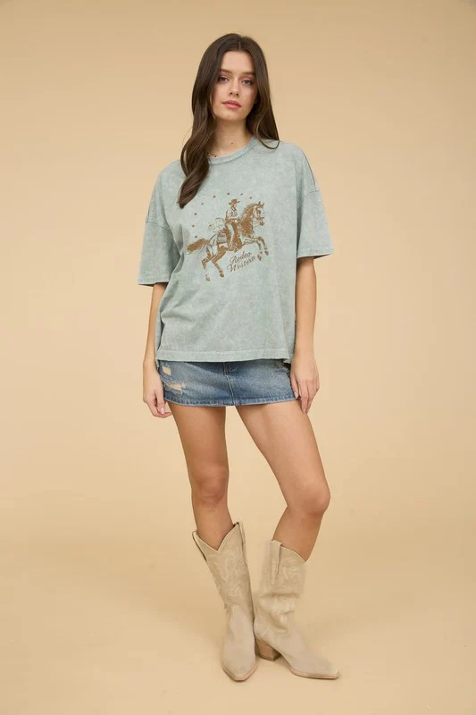 ✨Western Cowboy Relaxed Fit Graphic Tee - XBQDD