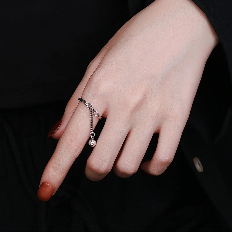 Adjustable simple fashion chain tassel ring - XBQDD