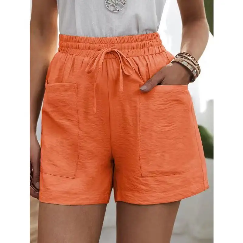 Women Linen Summer Sweatshorts - XBQDD