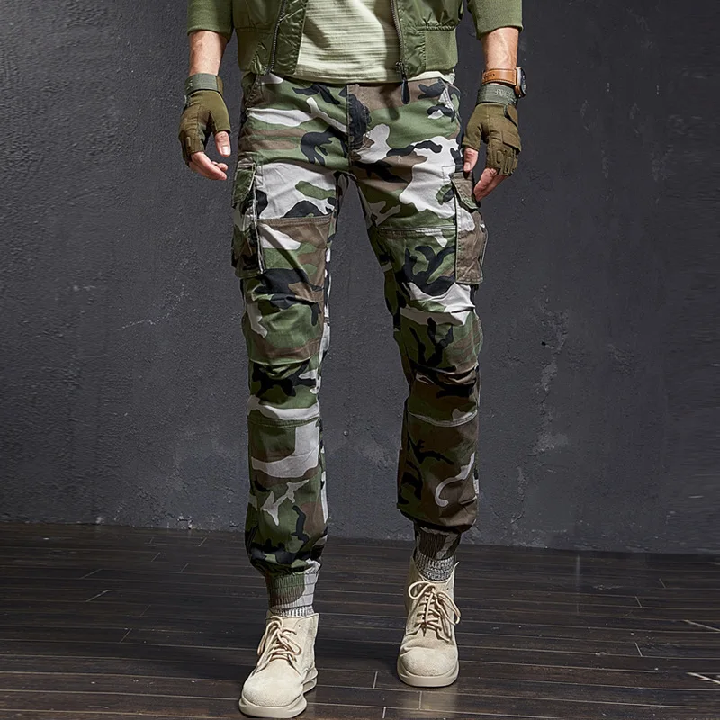 Slim Camouflage Cargo Pants - XBQDD