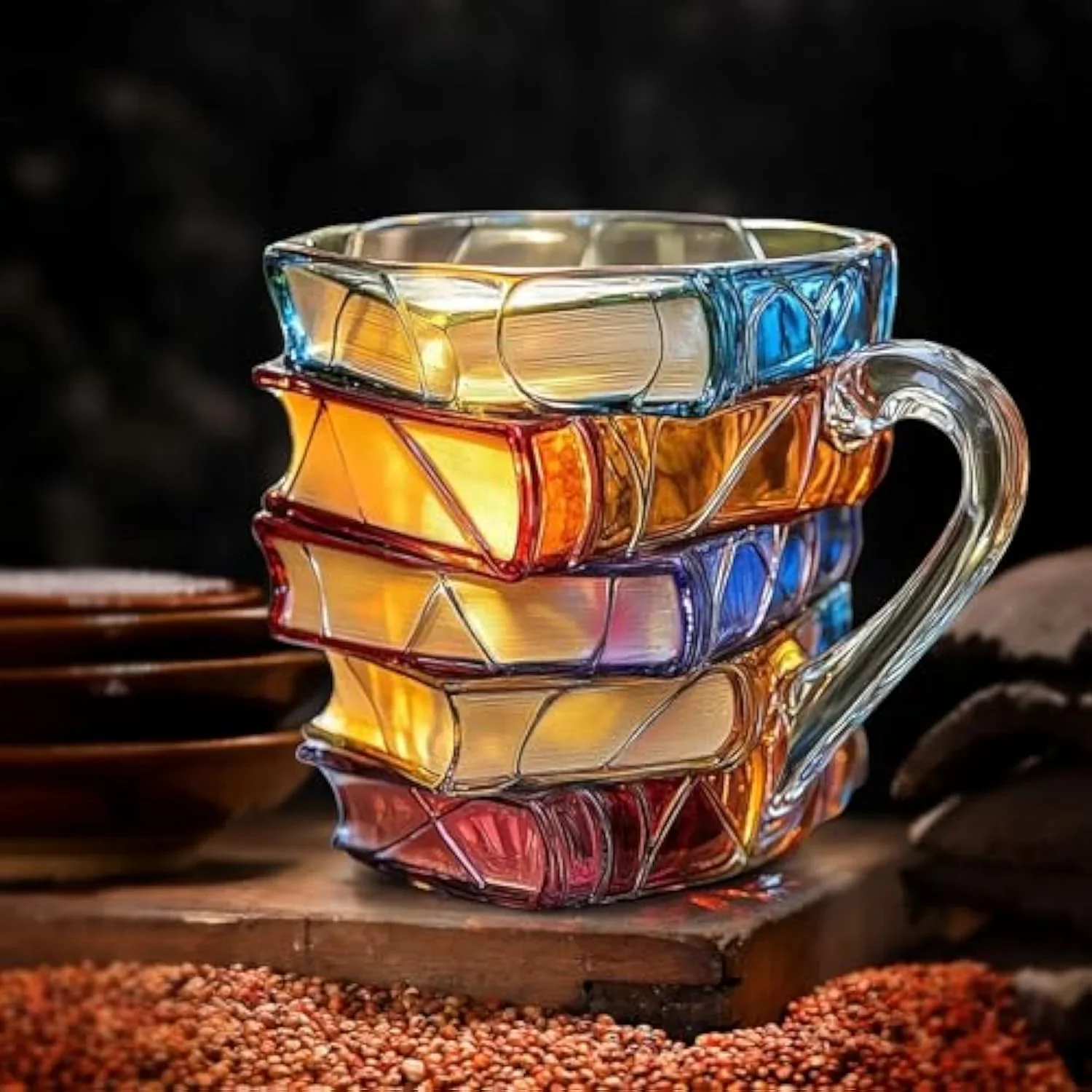 Painted Book Mug, Novelty 3d Painted Books Coffee - XBQDD