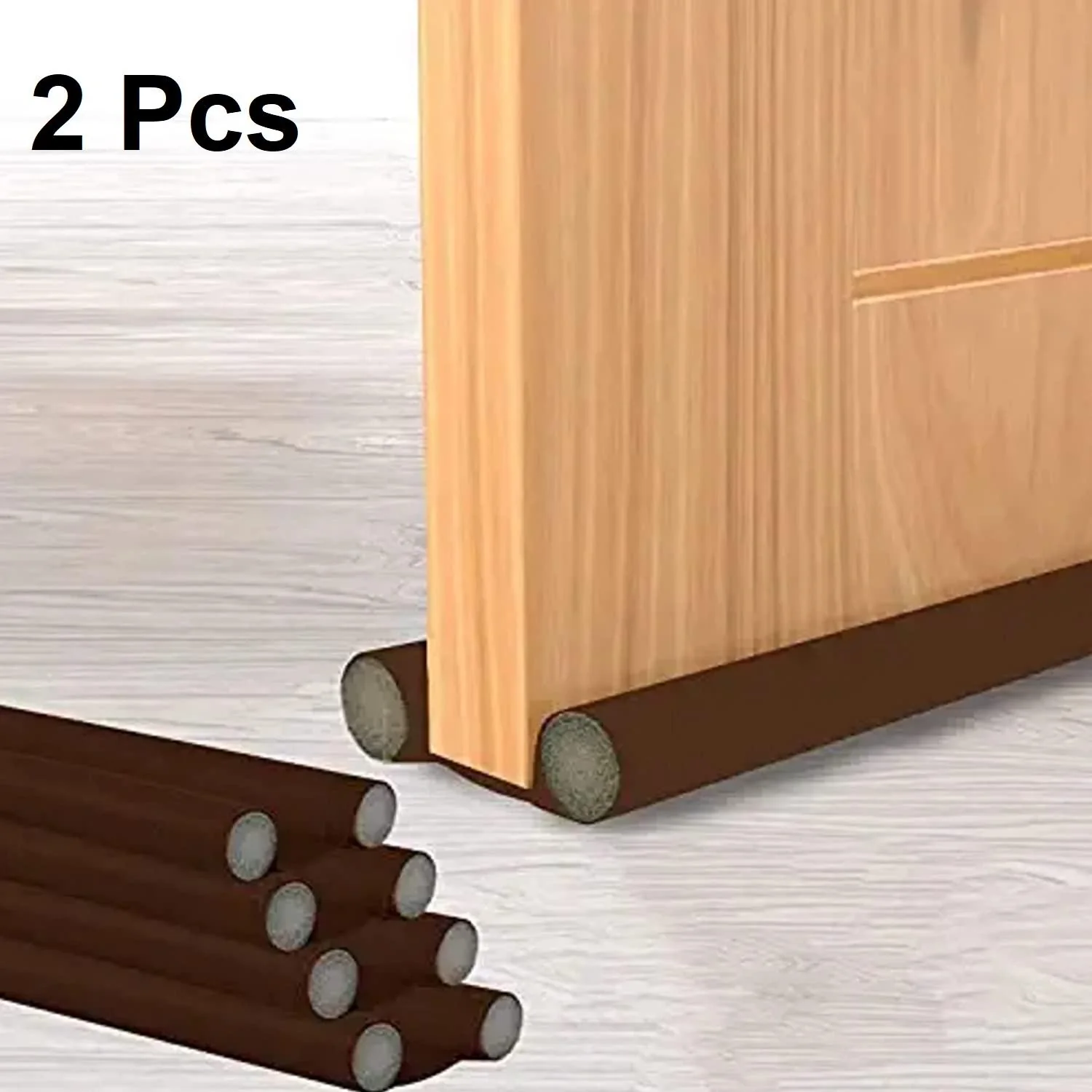 Door Protector- Door Draft Fabric Cover Guard Door Gap Sealer  Protector Door Mounted Door Stopper Door Mounted Door Stopper Sound-Proof Reduce Noise Waterproof - Brown (Pack Of 2) - XBQDD
