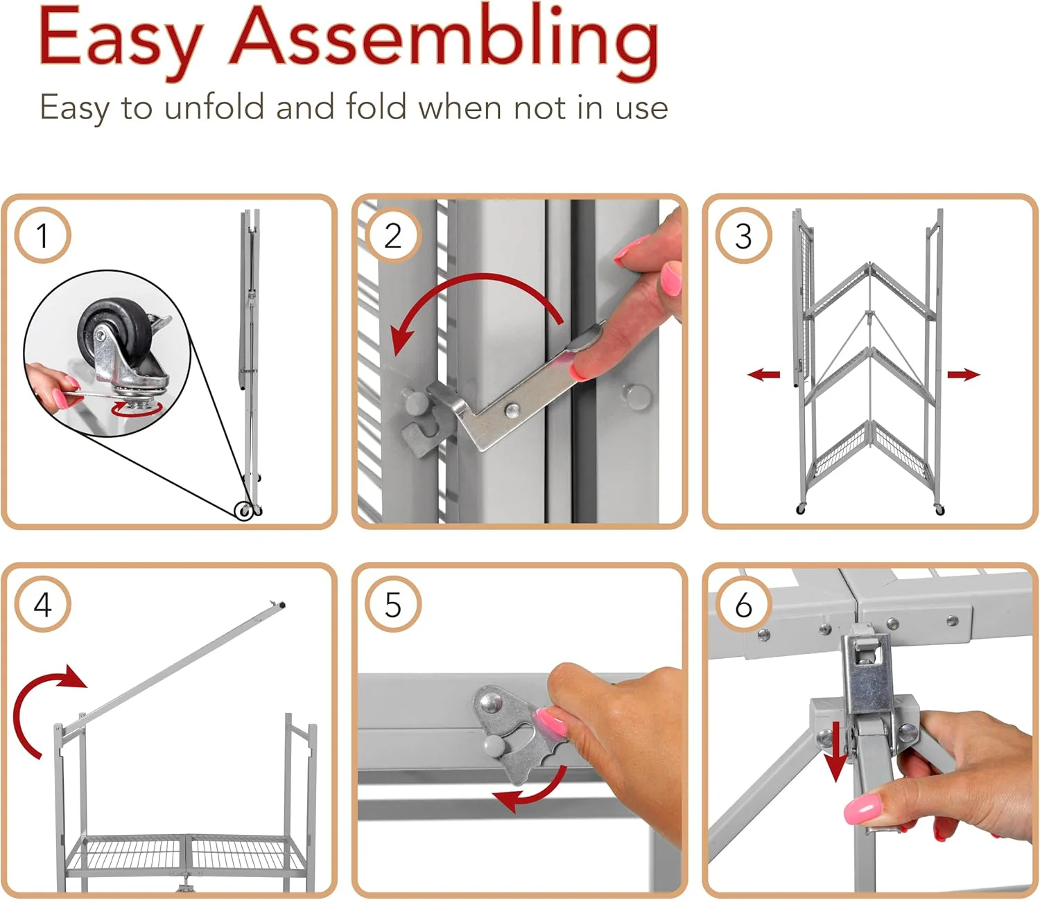 4-Tier Heavy-Duty Folding Storage Rack - XBQDD
