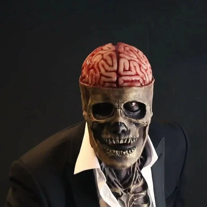 Bare brain skull latex mask - XBQDD
