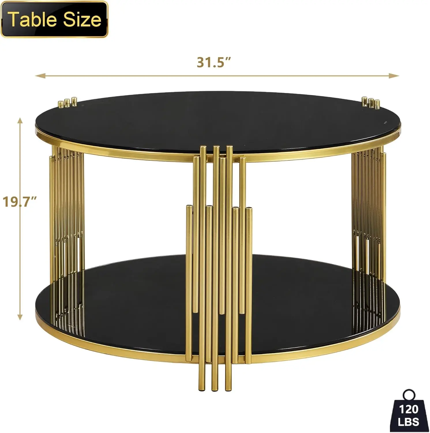 Gold Glass Coffee Table - XBQDD