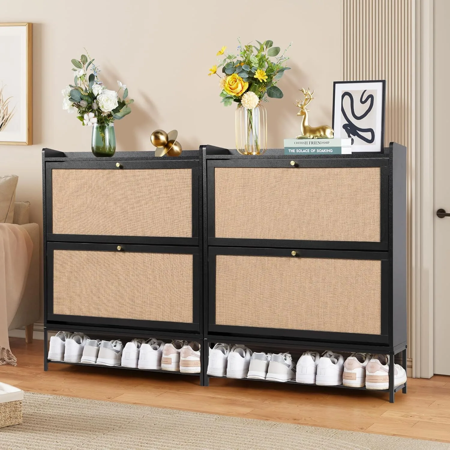 Freestanding shoe cabinet storage organizer - XBQDD