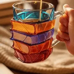 Painted Book Mug, Novelty 3d Painted Books Coffee - XBQDD