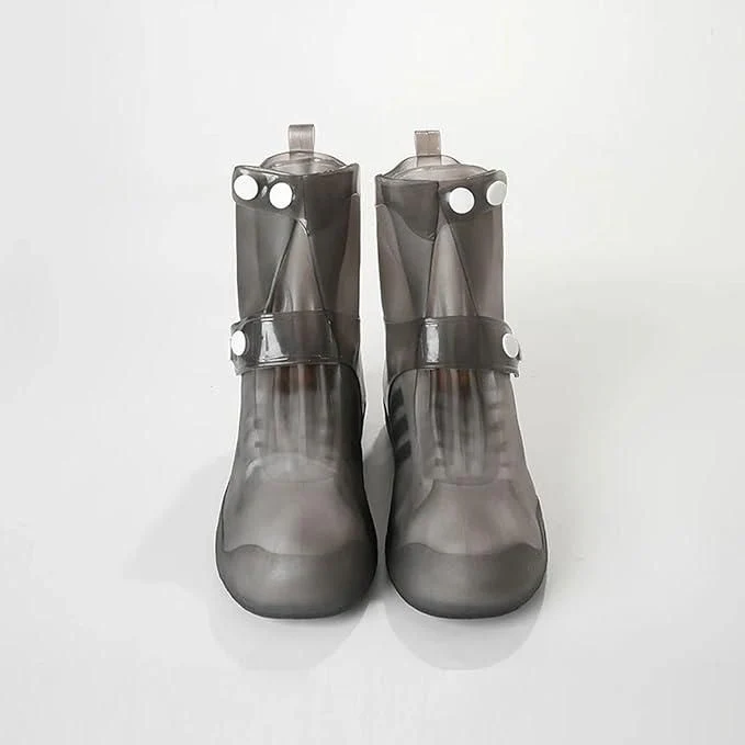 Waterproof Rain Shoe Covers with Secure Button Closure - XBQDD