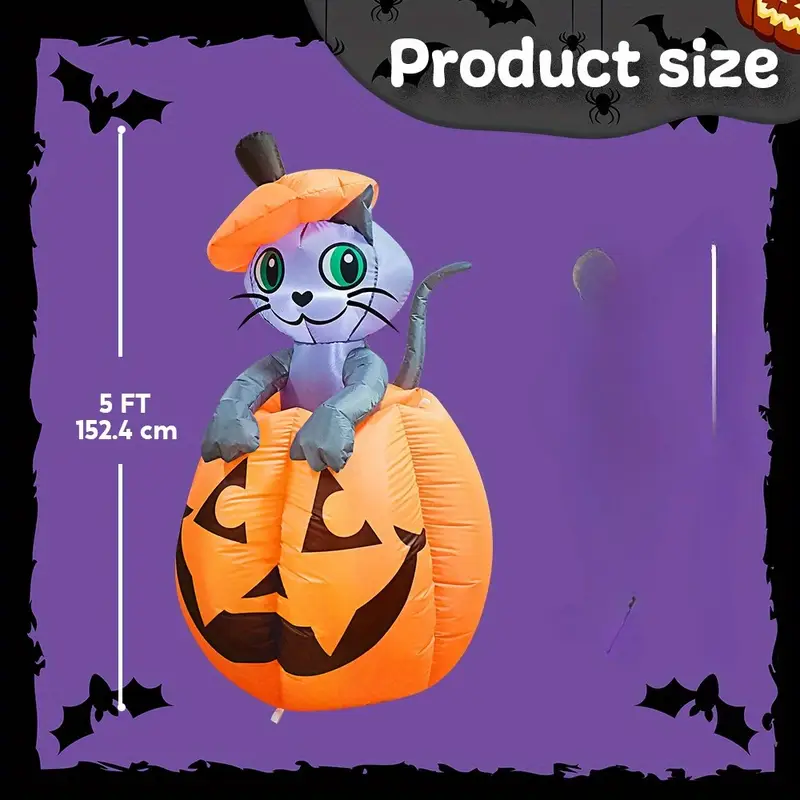 Pumpkin animation cat with LED lights - XBQDD
