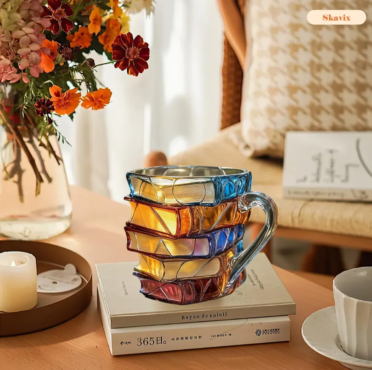 Painted Book Mug, Novelty 3d Painted Books Coffee - XBQDD