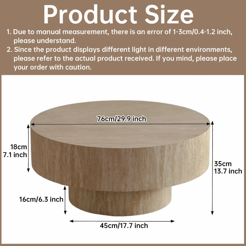 Travertine Round Coffee Table - XBQDD