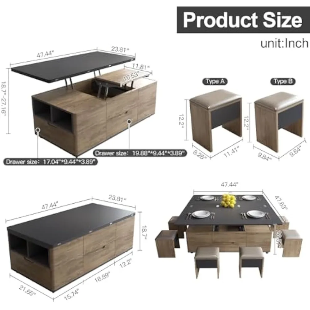 Multifunctional Lifting Coffee Table - XBQDD