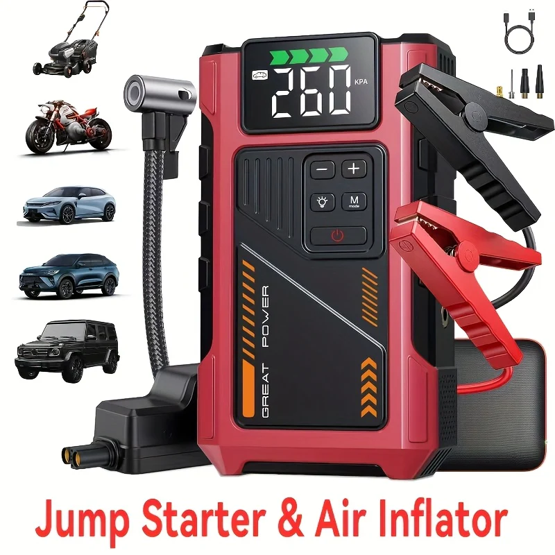 4000A Portable Wireless Car Air Compressor Jump Starter - XBQDD