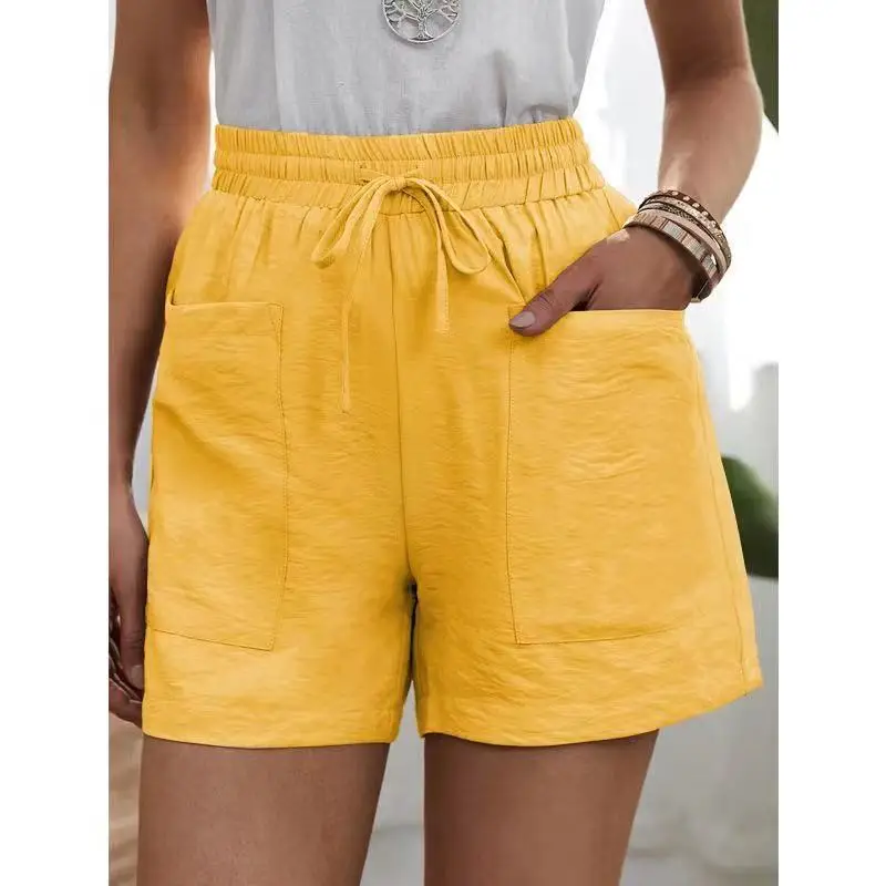 Women Linen Summer Sweatshorts - XBQDD