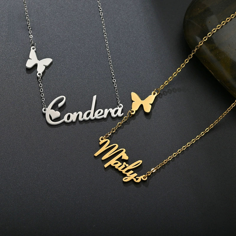 Butterfly Love Name Necklace - XBQDD