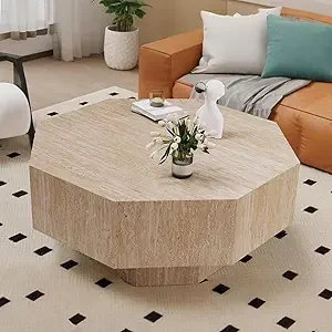 Travertine Round Coffee Table - XBQDD