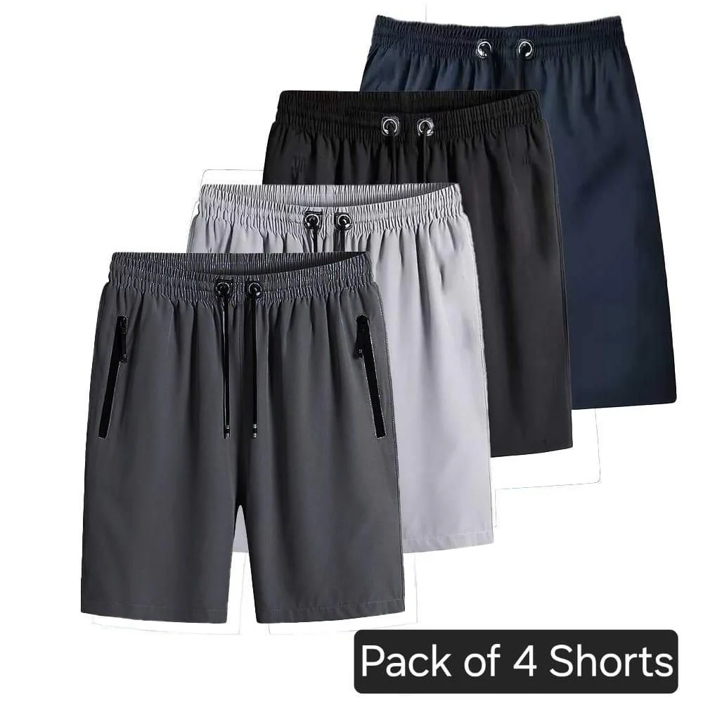 Combo of 4 Men's Stretchable Cotton Shorts - XBQDD
