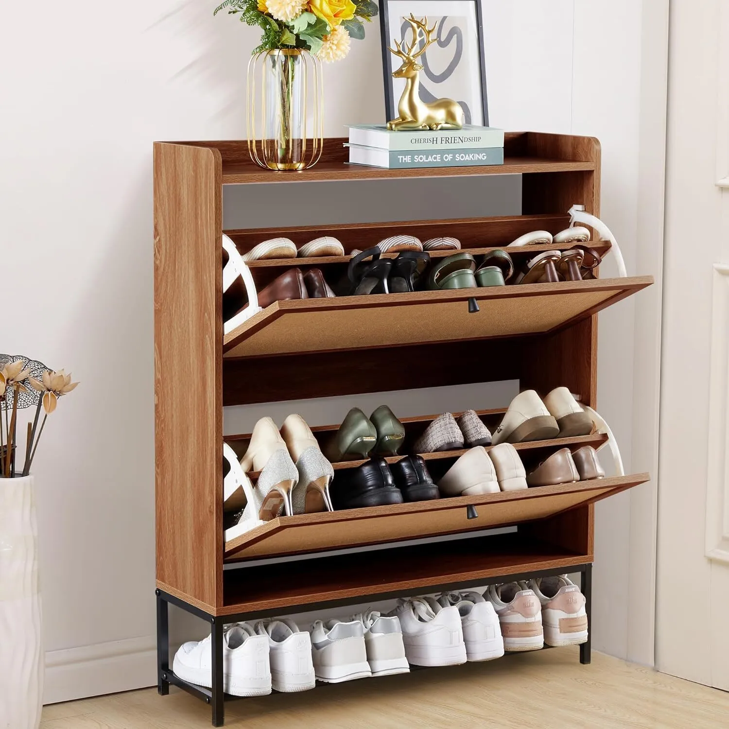 Freestanding shoe cabinet storage organizer - XBQDD
