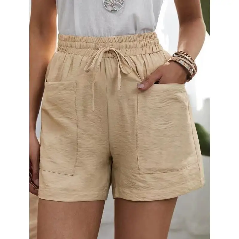 Women Linen Summer Sweatshorts - XBQDD