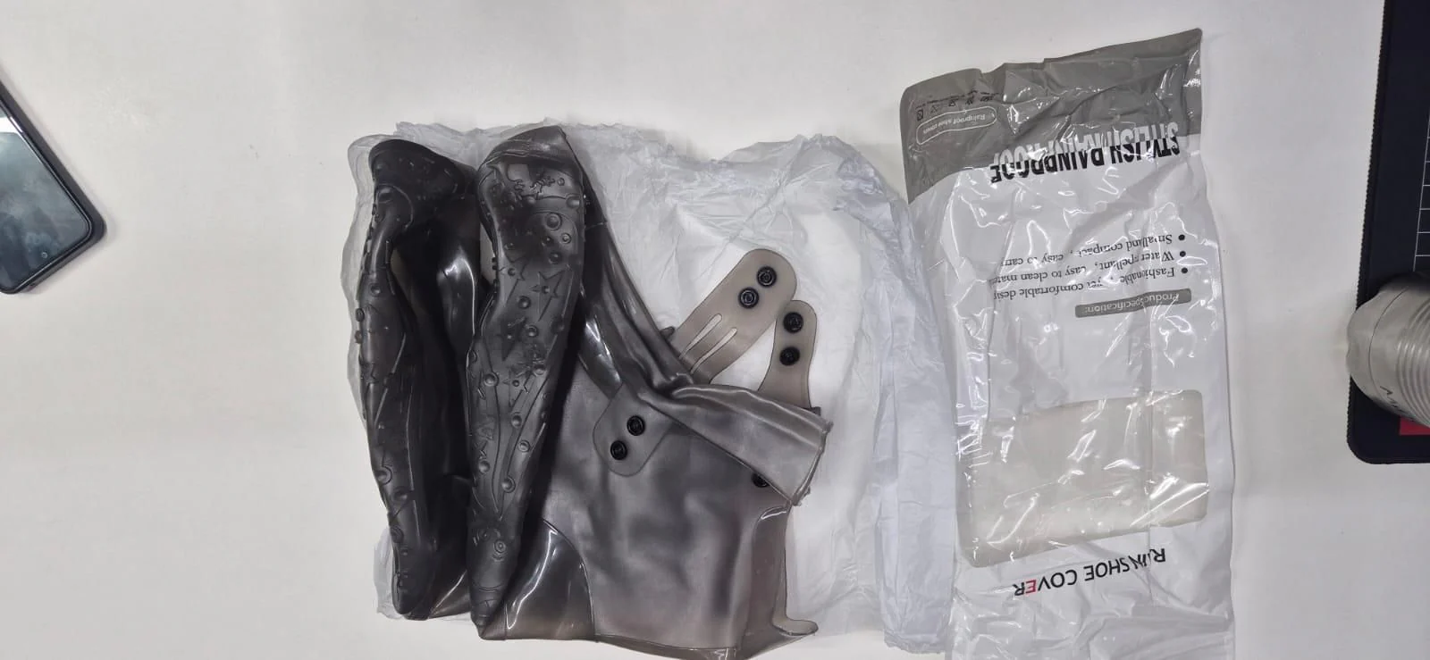 Waterproof Rain Shoe Covers with Secure Button Closure - XBQDD