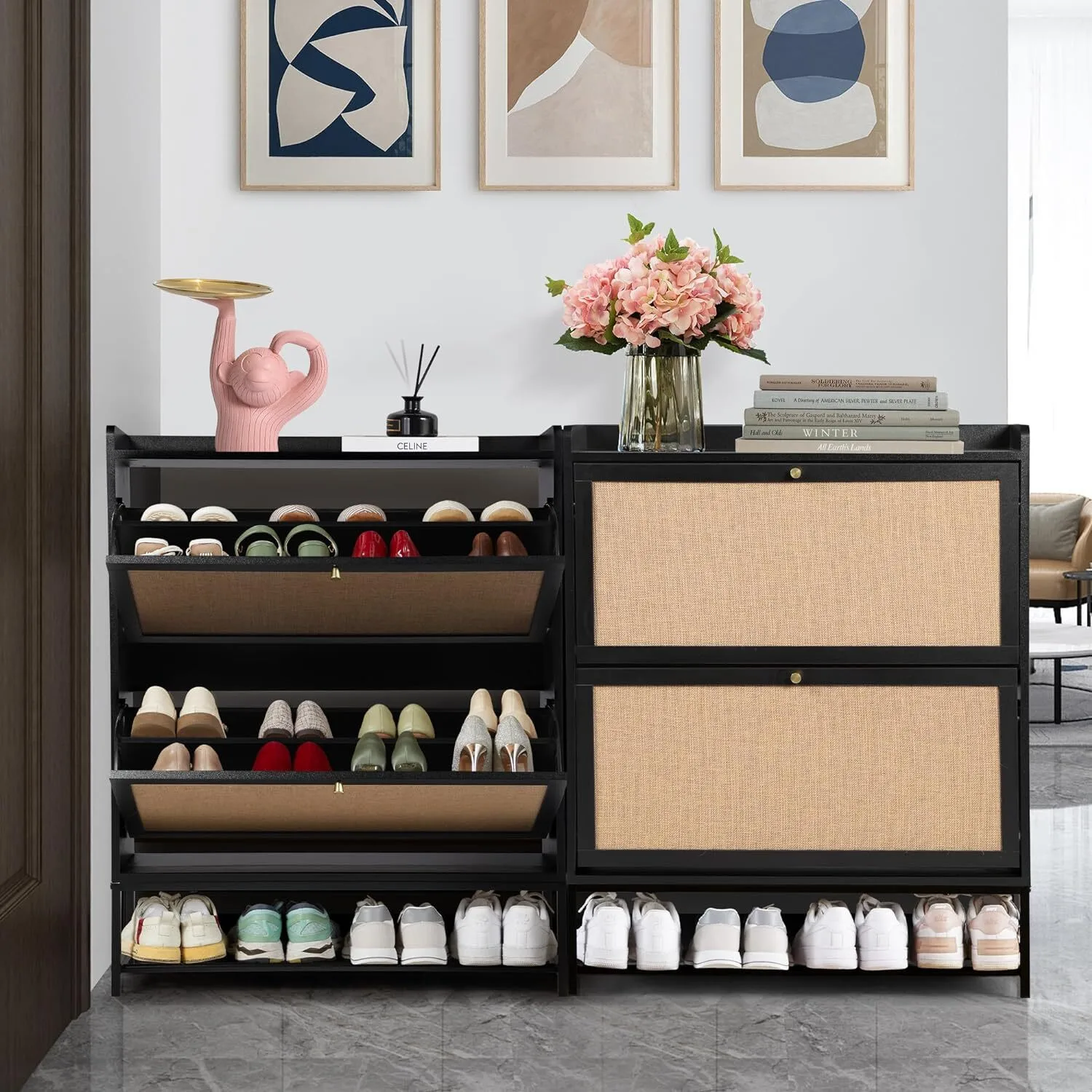 Freestanding shoe cabinet storage organizer - XBQDD