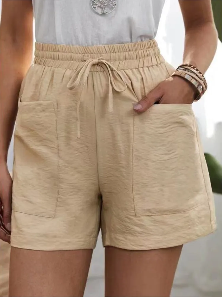 Women Linen Summer Sweatshorts - XBQDD