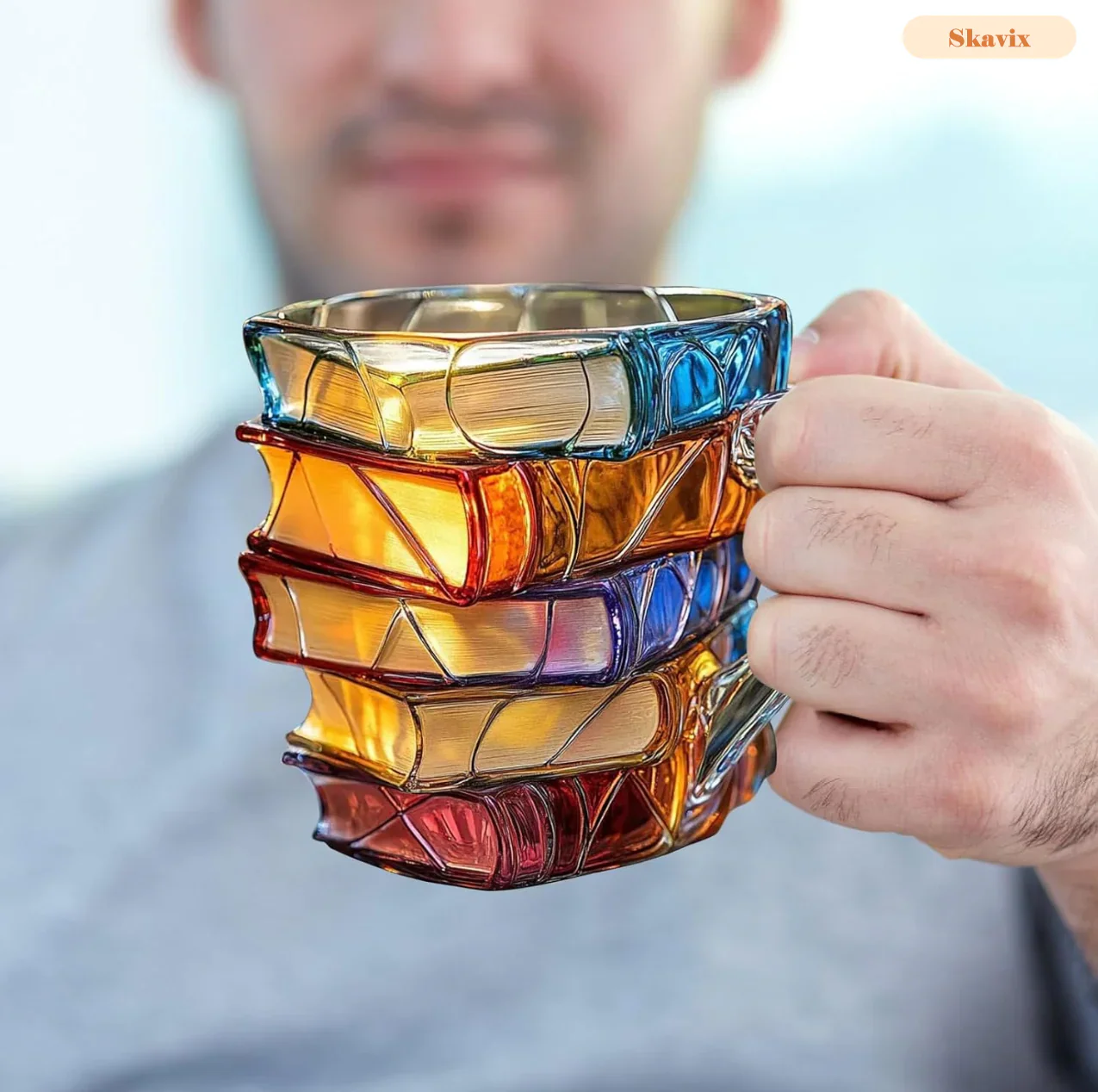 Painted Book Mug, Novelty 3d Painted Books Coffee - XBQDD
