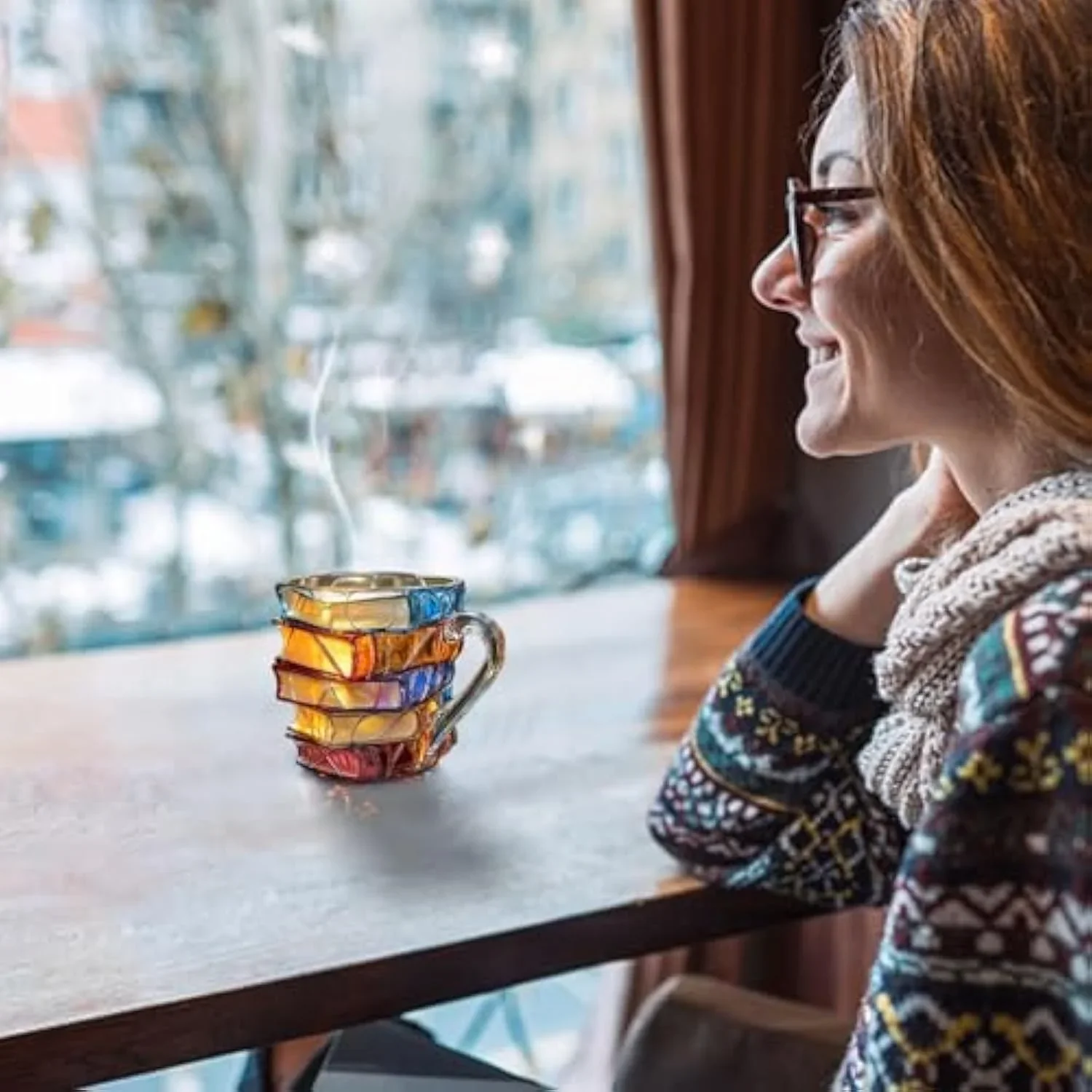 Painted Book Mug, Novelty 3d Painted Books Coffee - XBQDD