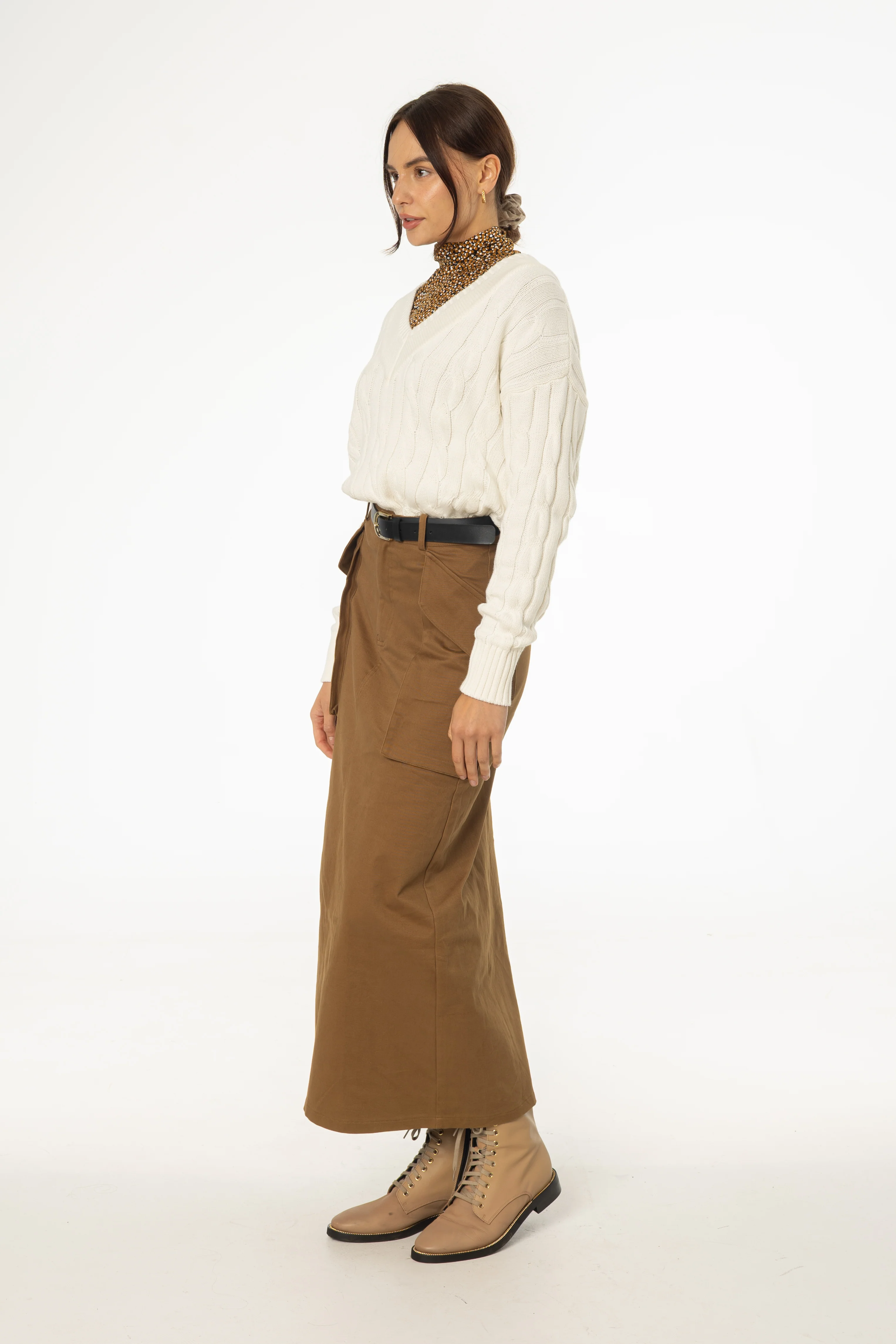 Camel Pocket Cargo Skirt - KJDHW