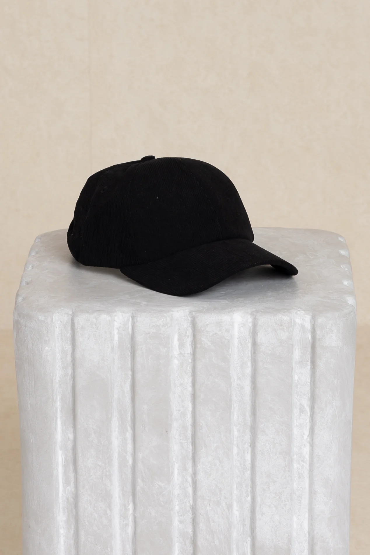 Black Corduroy Cap - KJDHW