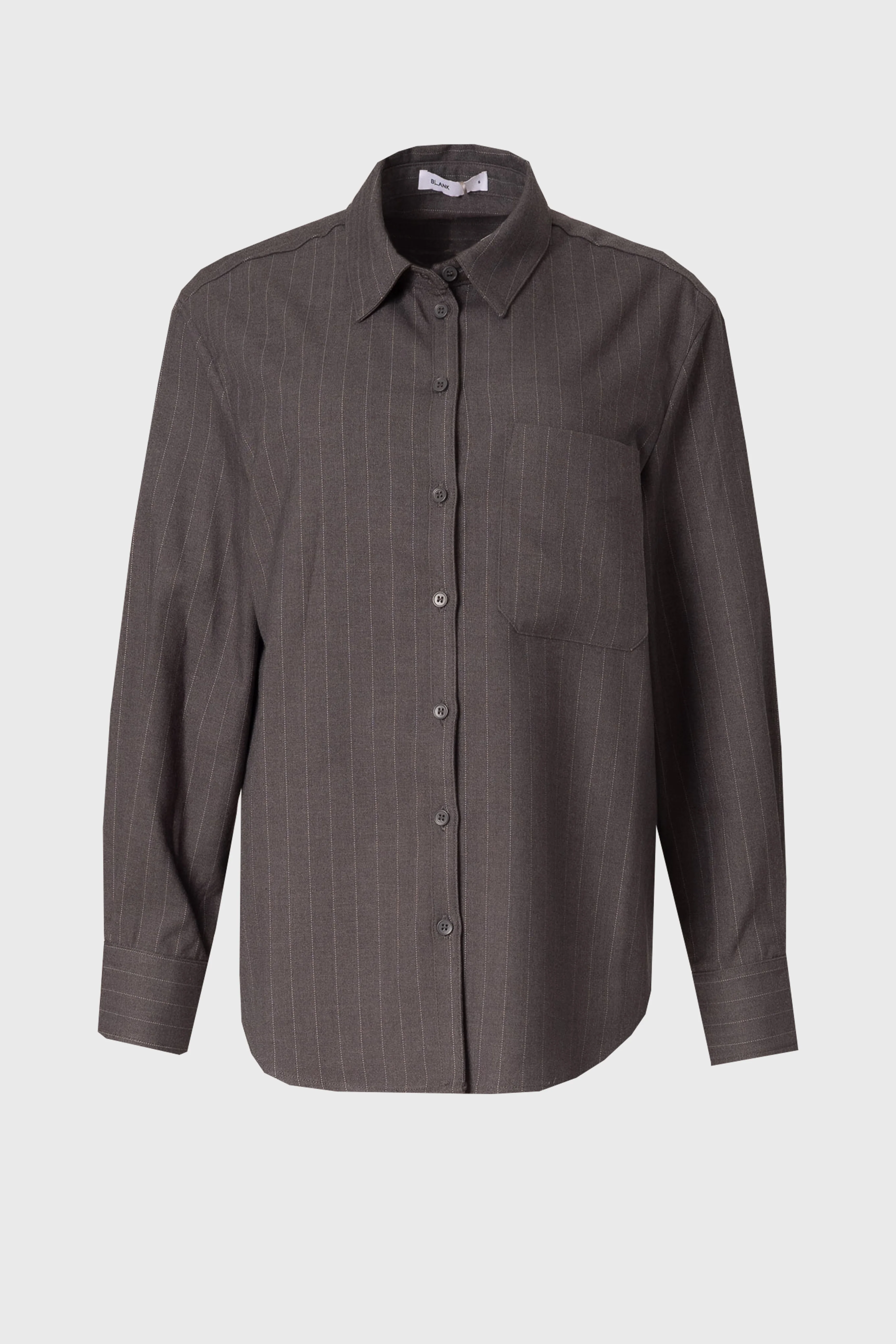 Heather Grey Pinstripe Blouse - KJDHW
