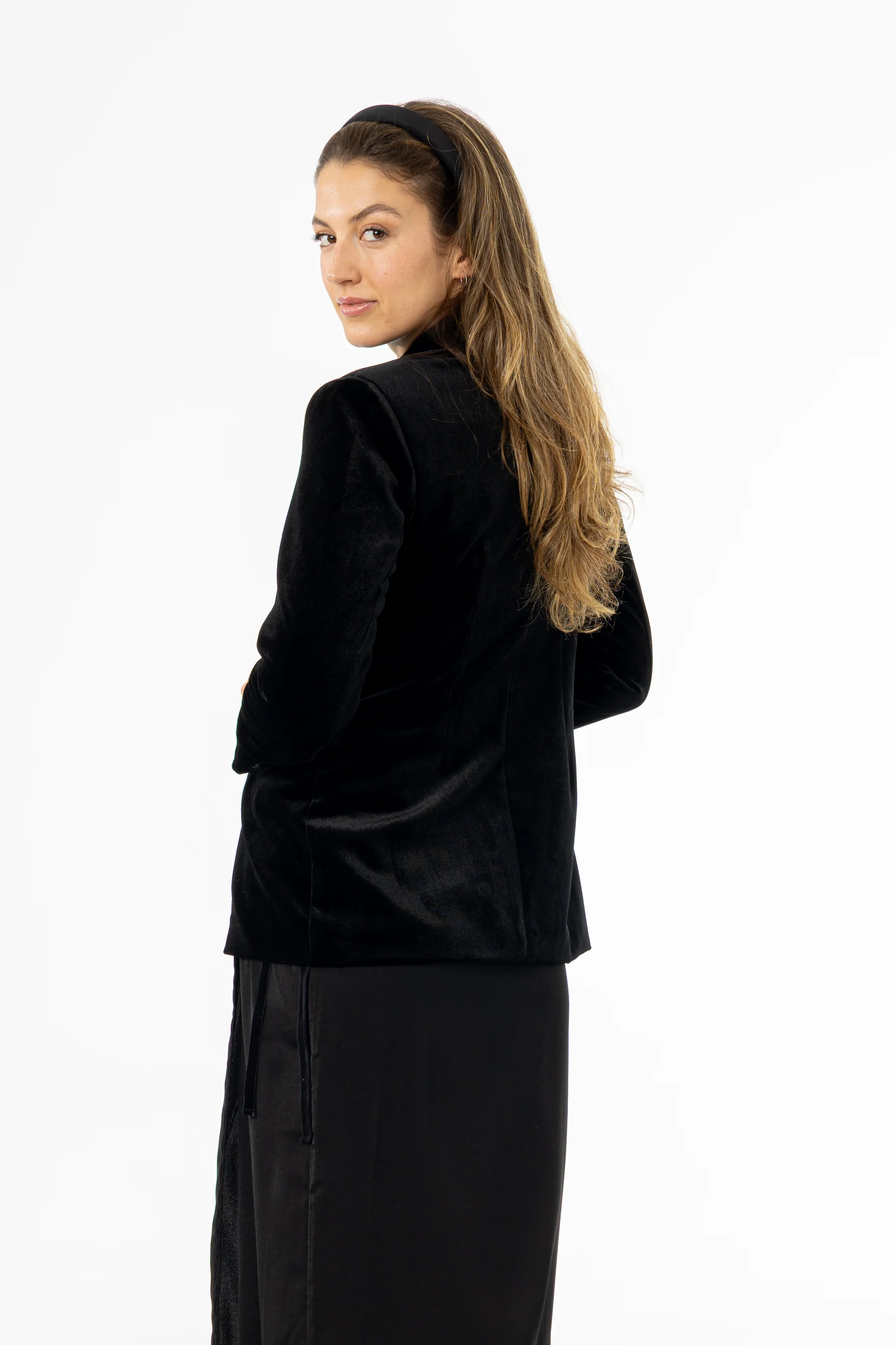 Black Velour Blazer - KJDHW