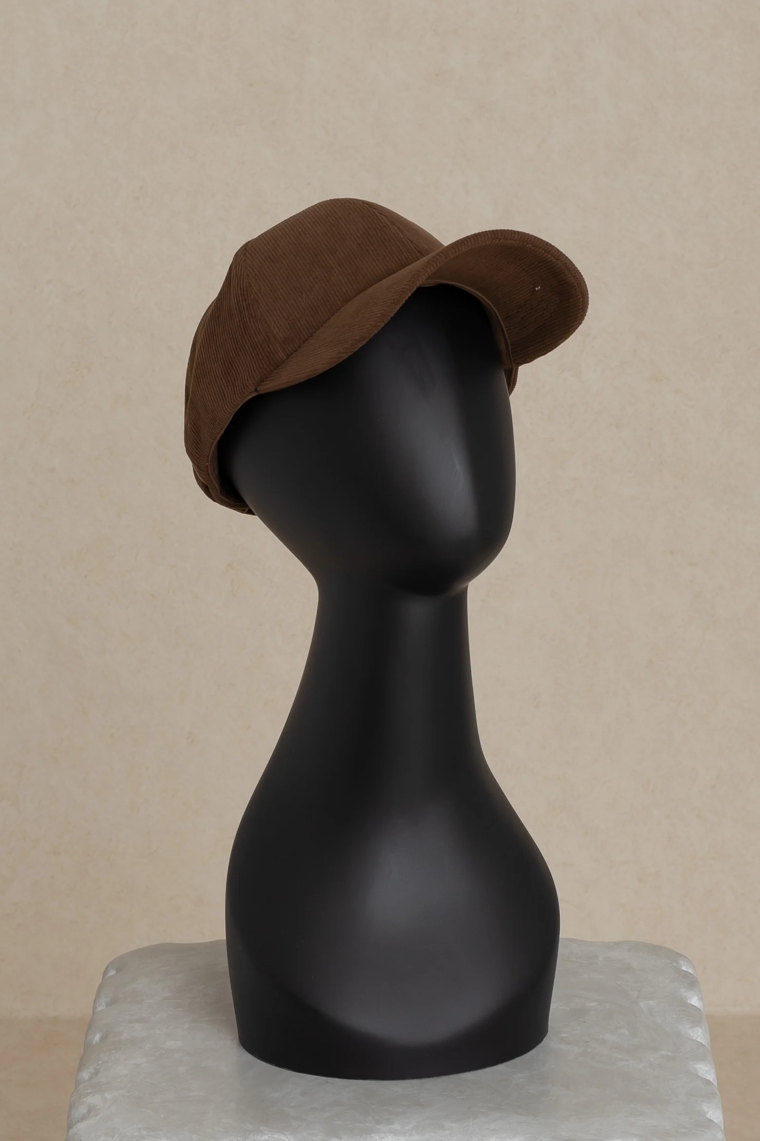 Brown Corduroy Cap - KJDHW