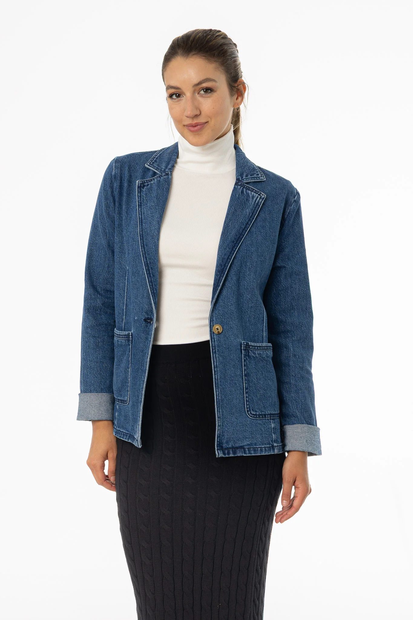 Blue Denim Blazer - KJDHW